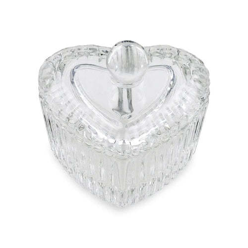 Crystal / Glass Dappen Dish & Lid - Heart Shape