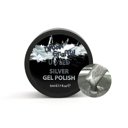 NUOVO Smalto Gel Argento Metallizzato Barattolo 5ml - Urban Graffiti
