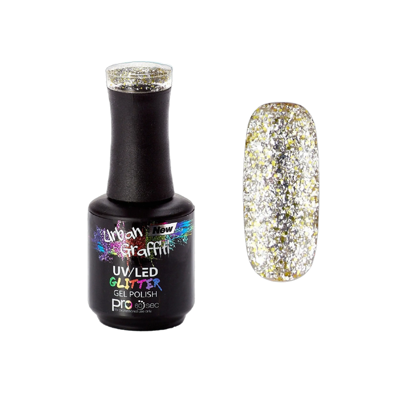 Star Dust - UGGP-A0906 Urban Graffiti Silber und Gold Glitzer Gel Nagellack 15ml